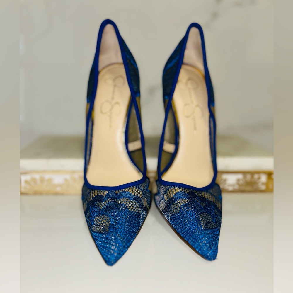 Jessica Simpson Blue Lace Heels